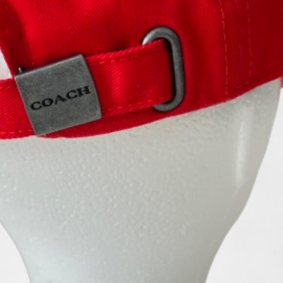 NEW Coach Baseball Cap with Embroidered Coach Logo in Red, Hat- Unisex - Picture 6 of 13